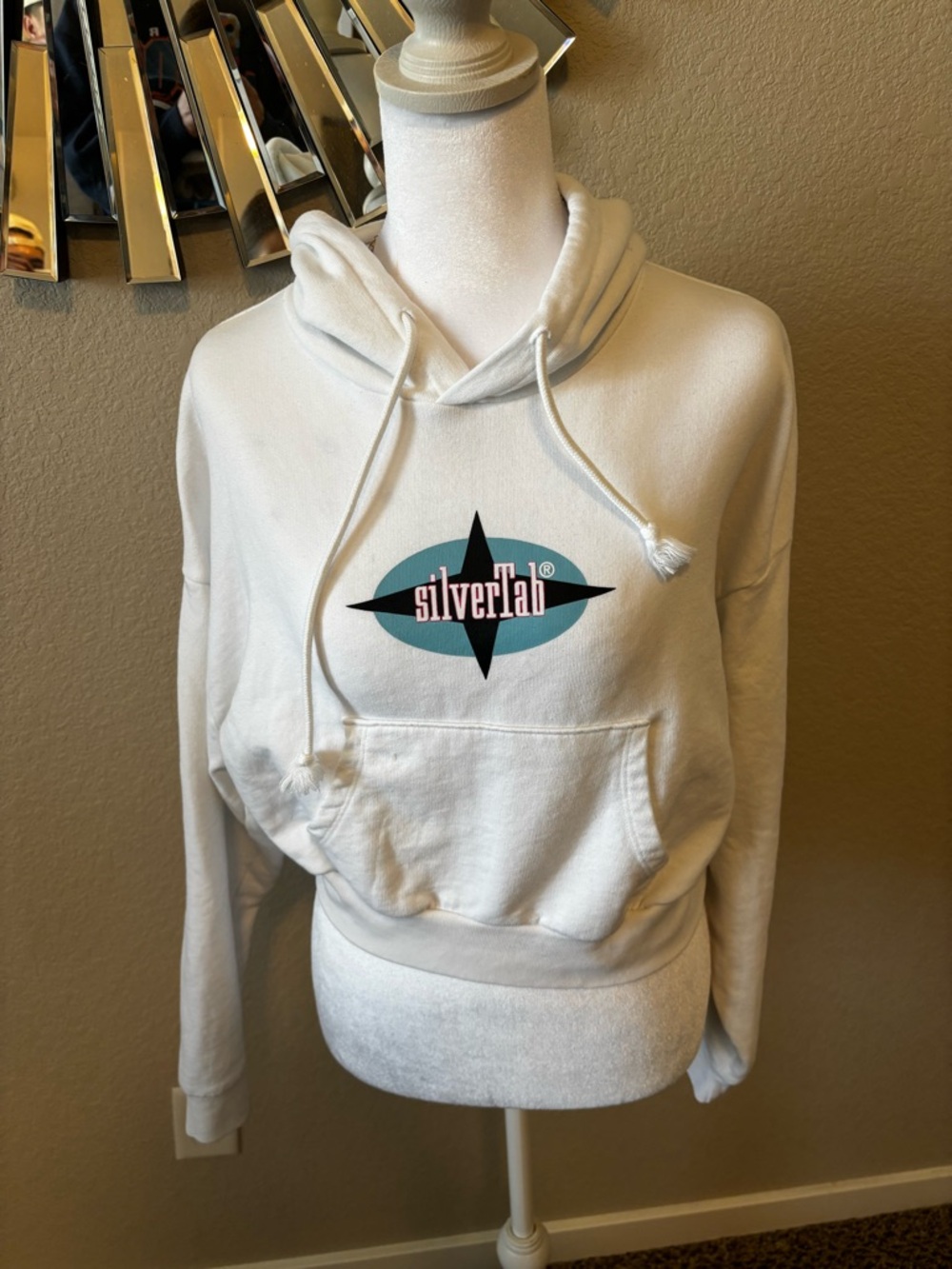 Levi's White Women's Logo Hoodie with Teal Accent